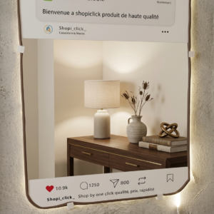 Miroir LED Instagram Style – Cadre Lumineux Personnalisable – 80x60cm ou 120x160cm